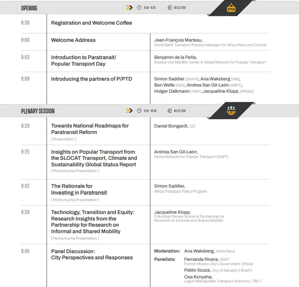 4th Annual Paratransit / Popular Transportation Day 2026 (Plenary Agenda)