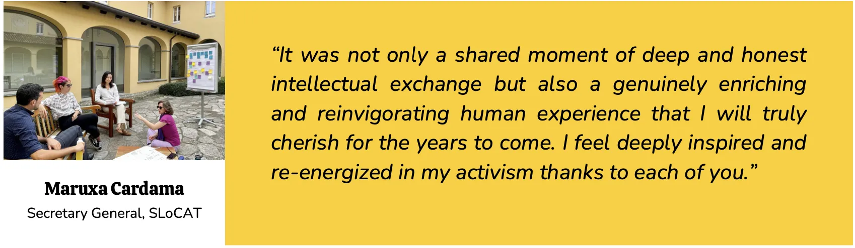 Testimonials - Maruxa Cardama Secretary General, SLoCAT