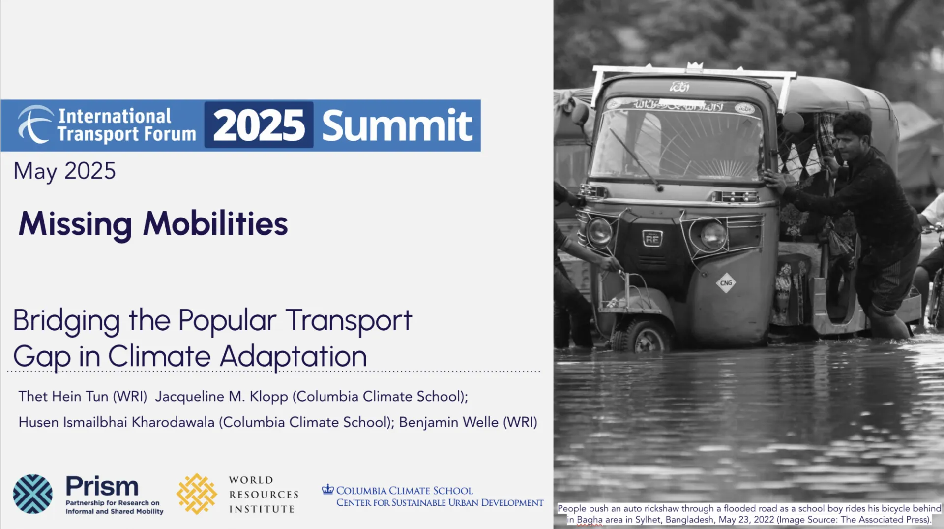 Missing Mobilities - Bridging the Popular Transport Gap in Climate Adaptation