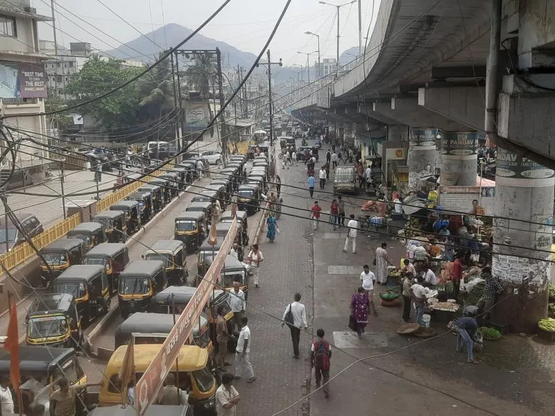 An auto-rickshaw stand in Mumbai.